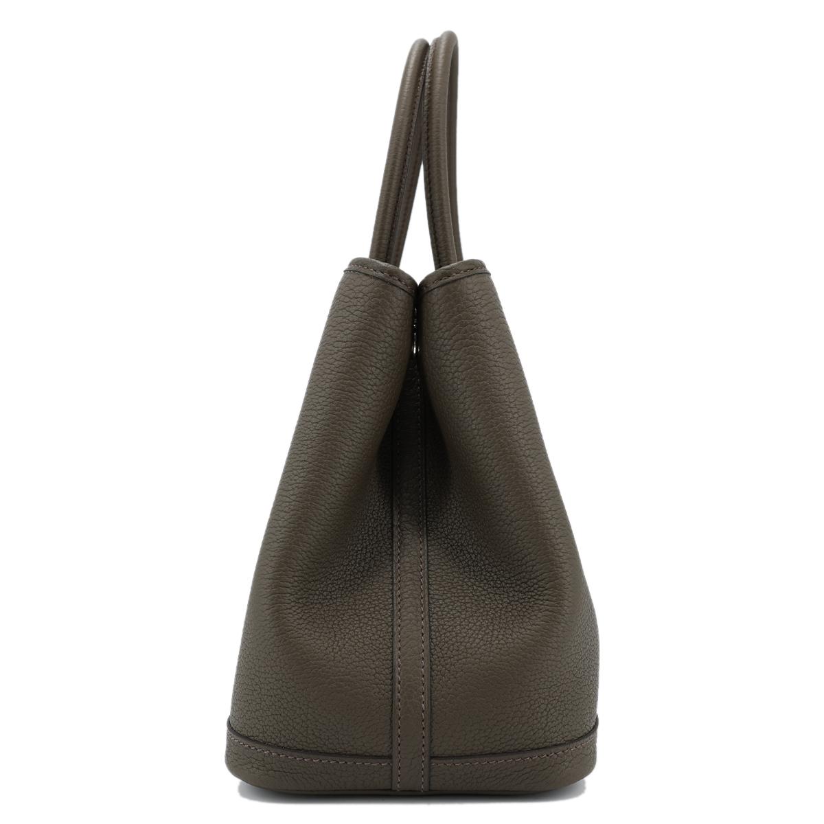 HERMÈS Garden Party 30 handbag in Eucalyptus Negonda leather with Palladium hardware - 4
