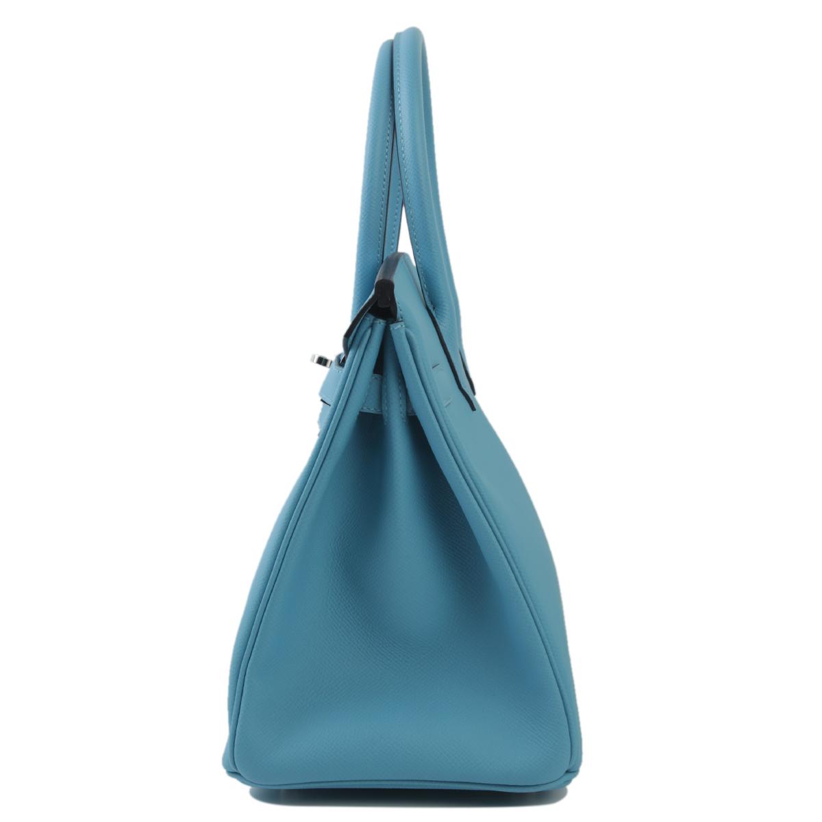 HERMÈS Birkin 30 handbag in Blue du Nord Epsom leather with Palladium hardware - 4
