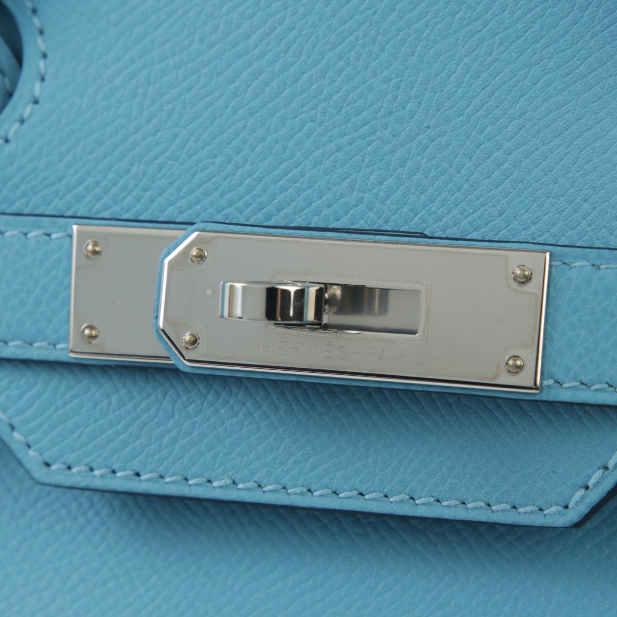 HERMÈS Birkin 30 handbag in Blue du Nord Epsom leather with Palladium hardware - 12