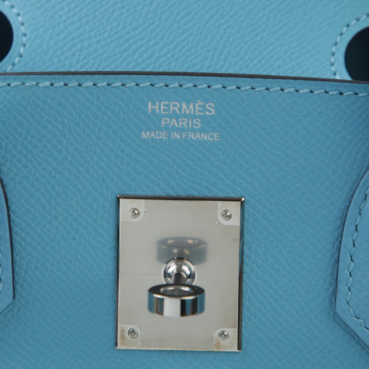 HERMÈS Birkin 30 handbag in Blue du Nord Epsom leather with Palladium hardware - 13