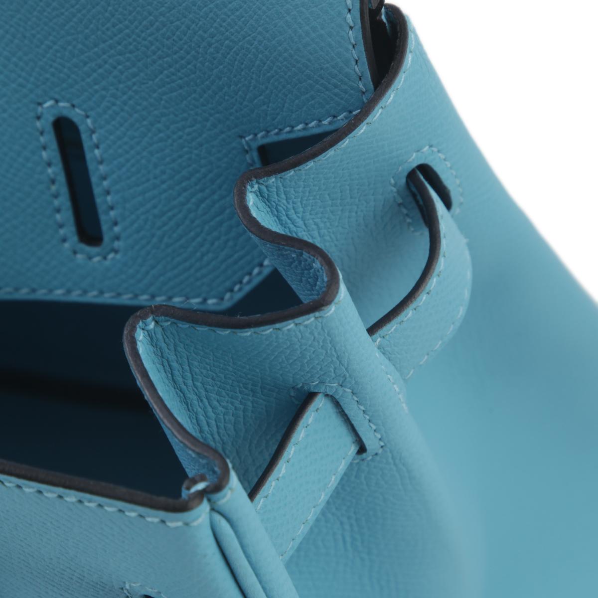 HERMÈS Birkin 30 handbag in Blue du Nord Epsom leather with Palladium hardware - 16