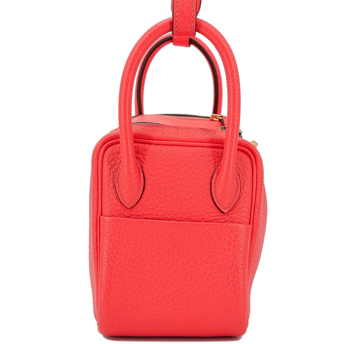 ランク A HERMÈS エルメス ミニリンディ ローズテキサス (0E) トリヨン ゴールド金具 Z刻印 - 5