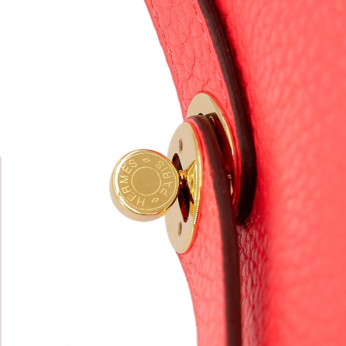 ランク A HERMÈS エルメス ミニリンディ ローズテキサス (0E) トリヨン ゴールド金具 Z刻印 - 13