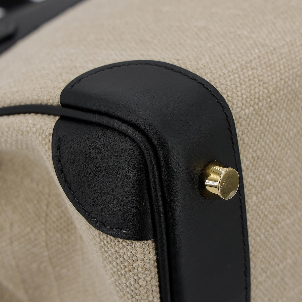 HERMÈS Limited Edition Birkin Quadrille 30 handbag in Black and Ficelle Canvas and Swift leather with Gold hardware - 10