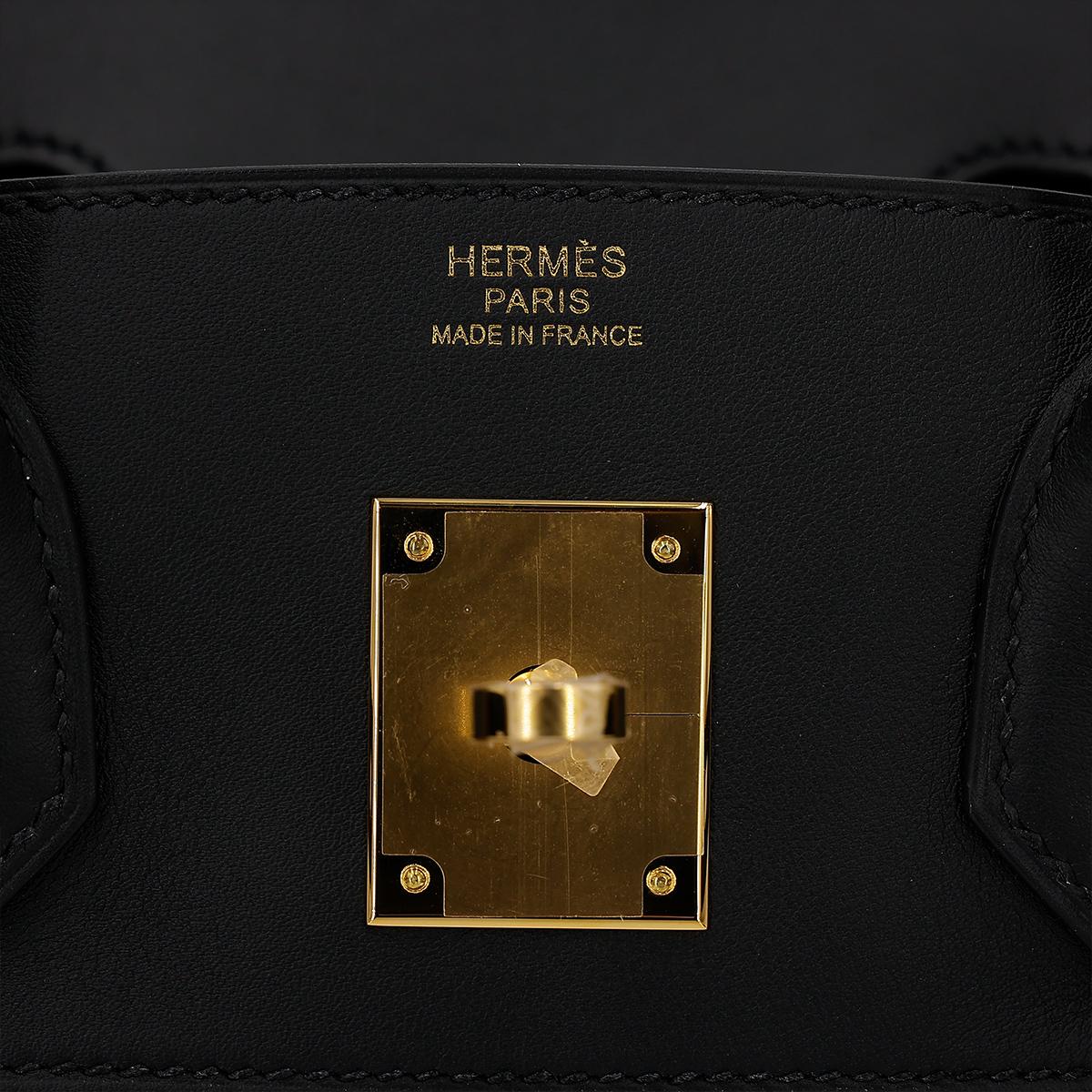 HERMÈS Limited Edition Birkin Quadrille 30 handbag in Black and Ficelle Canvas and Swift leather with Gold hardware - 14