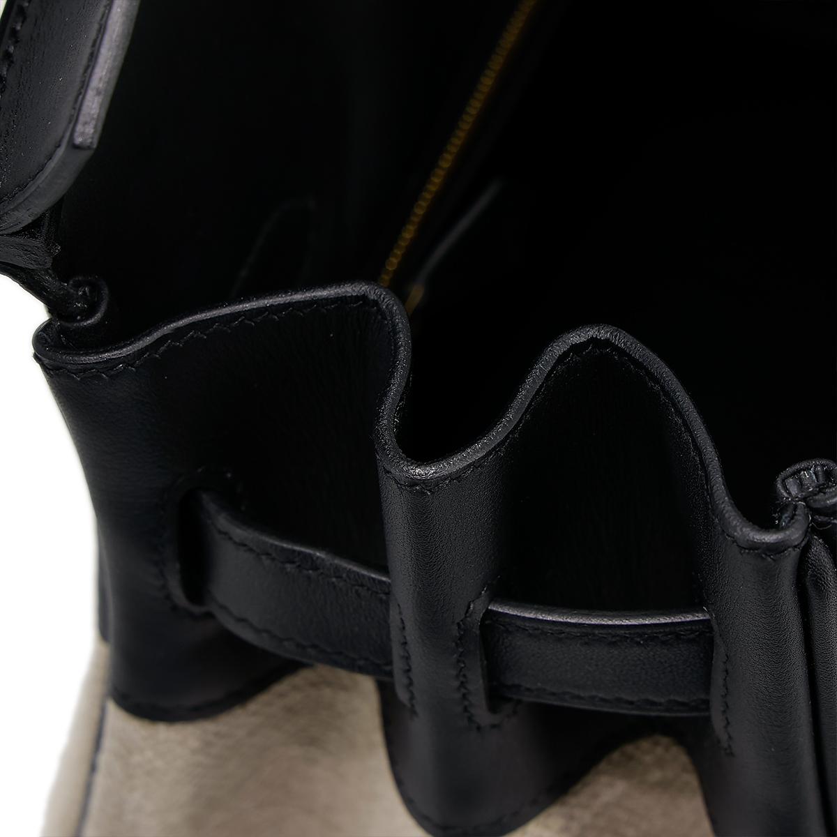 HERMÈS Limited Edition Birkin Quadrille 30 handbag in Black and Ficelle Canvas and Swift leather with Gold hardware - 17