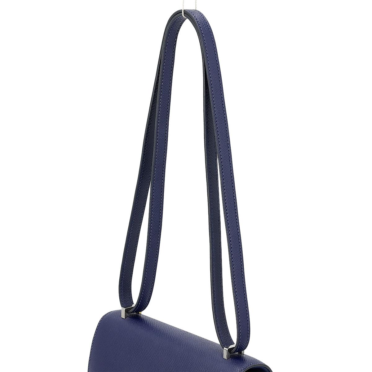 HERMÈS Constance Mini 19 shoulder bag in Blue Sapphire Epsom leather with Enamel hardware - 6