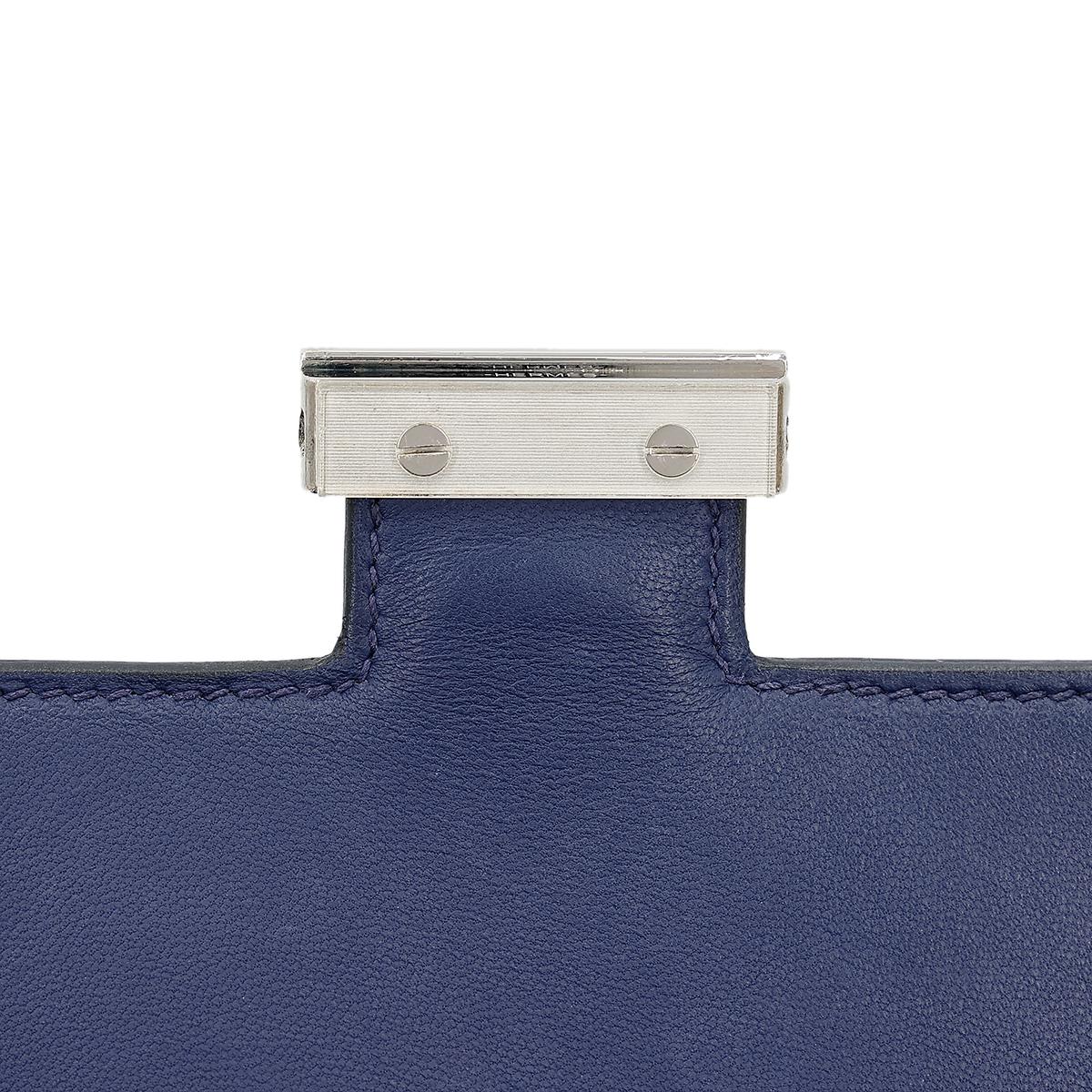 HERMÈS Constance Mini 19 shoulder bag in Blue Sapphire Epsom leather with Enamel hardware - 16