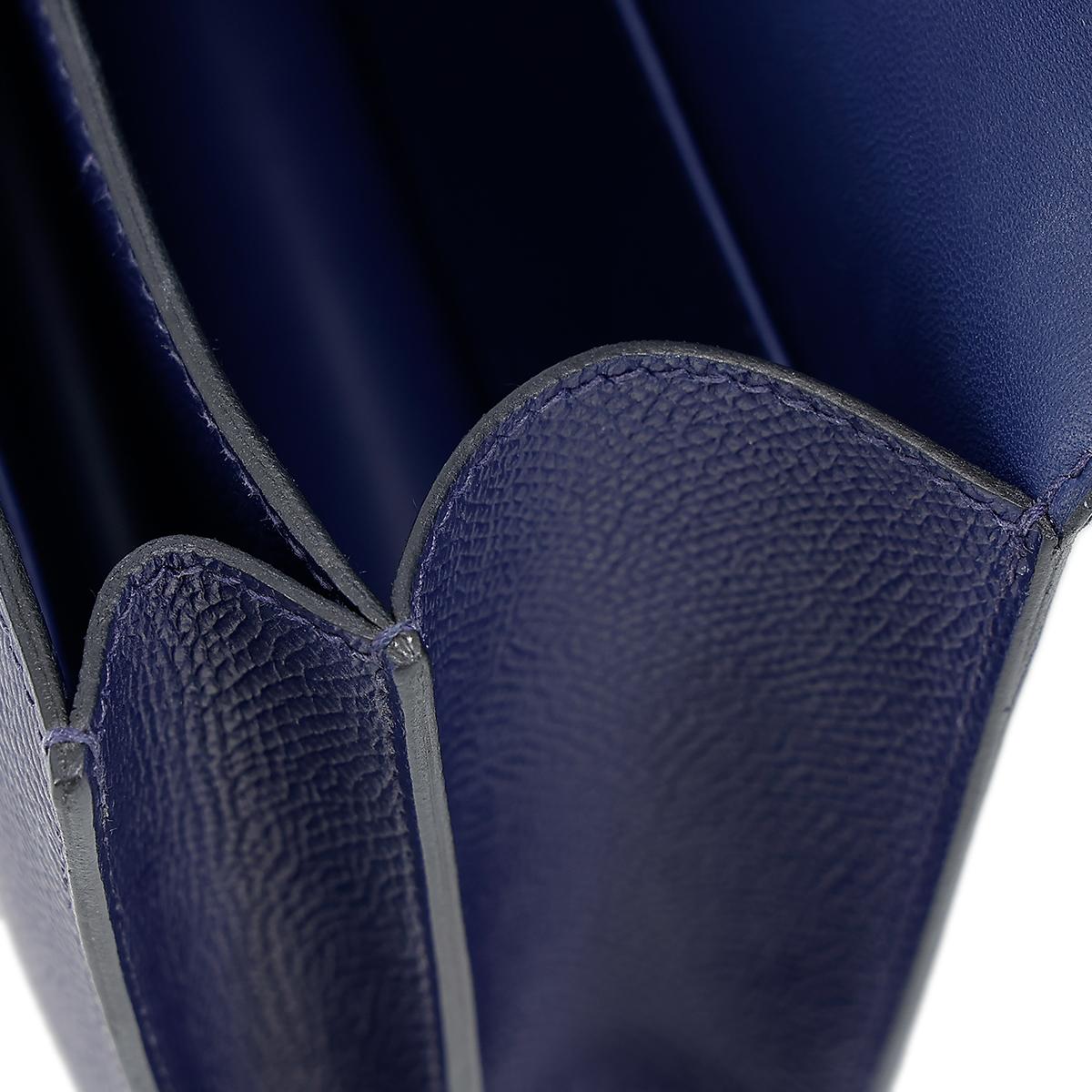 HERMÈS Constance Mini 19 shoulder bag in Blue Sapphire Epsom leather with Enamel hardware - 27