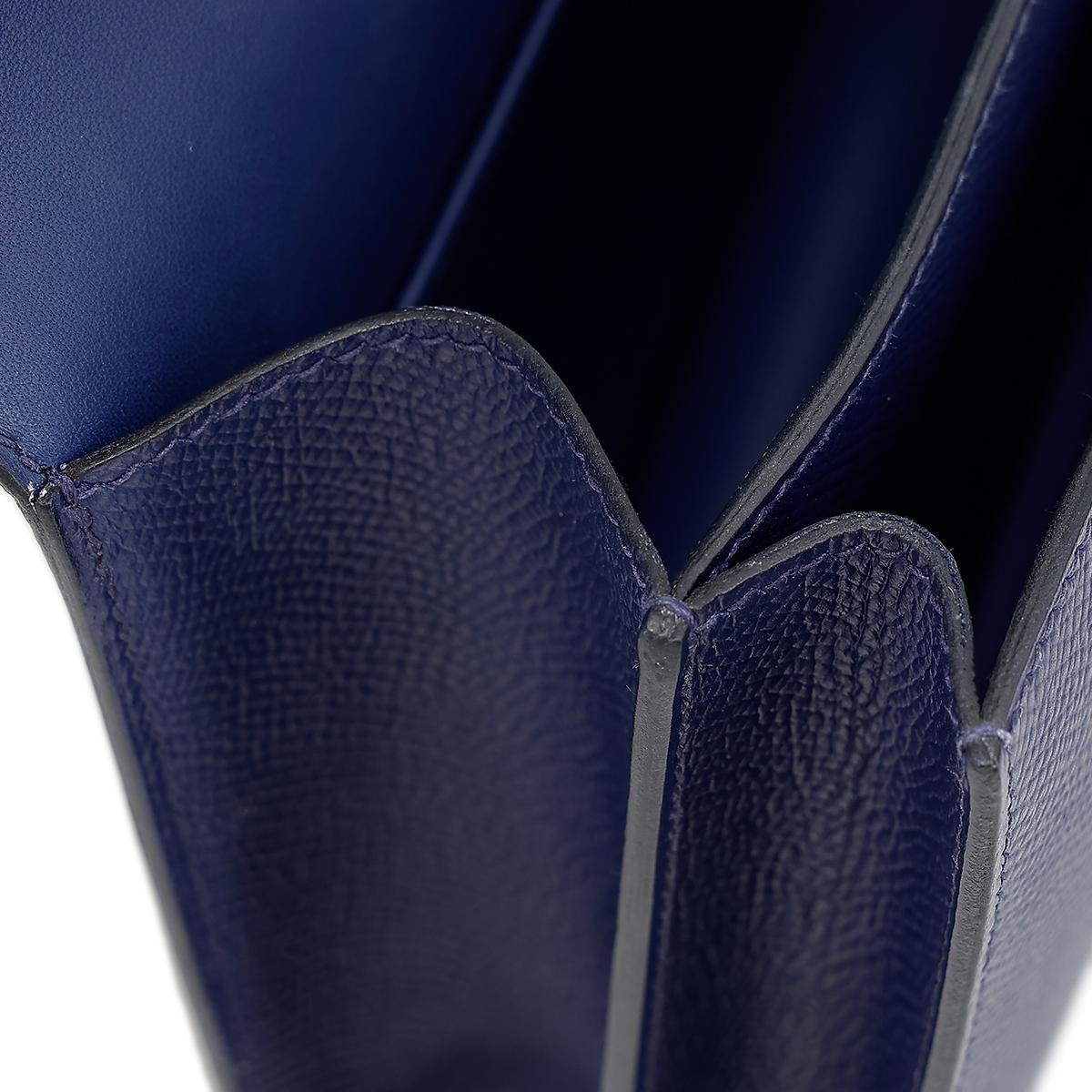HERMÈS Constance Mini 19 shoulder bag in Blue Sapphire Epsom leather with Enamel hardware - 28