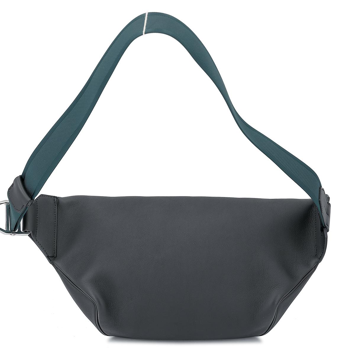 HERMÈS Sac City Slide Cross GM shoulder bag in Plomb and Vert Cypress Evercolor leather with Palladium hardware - 3
