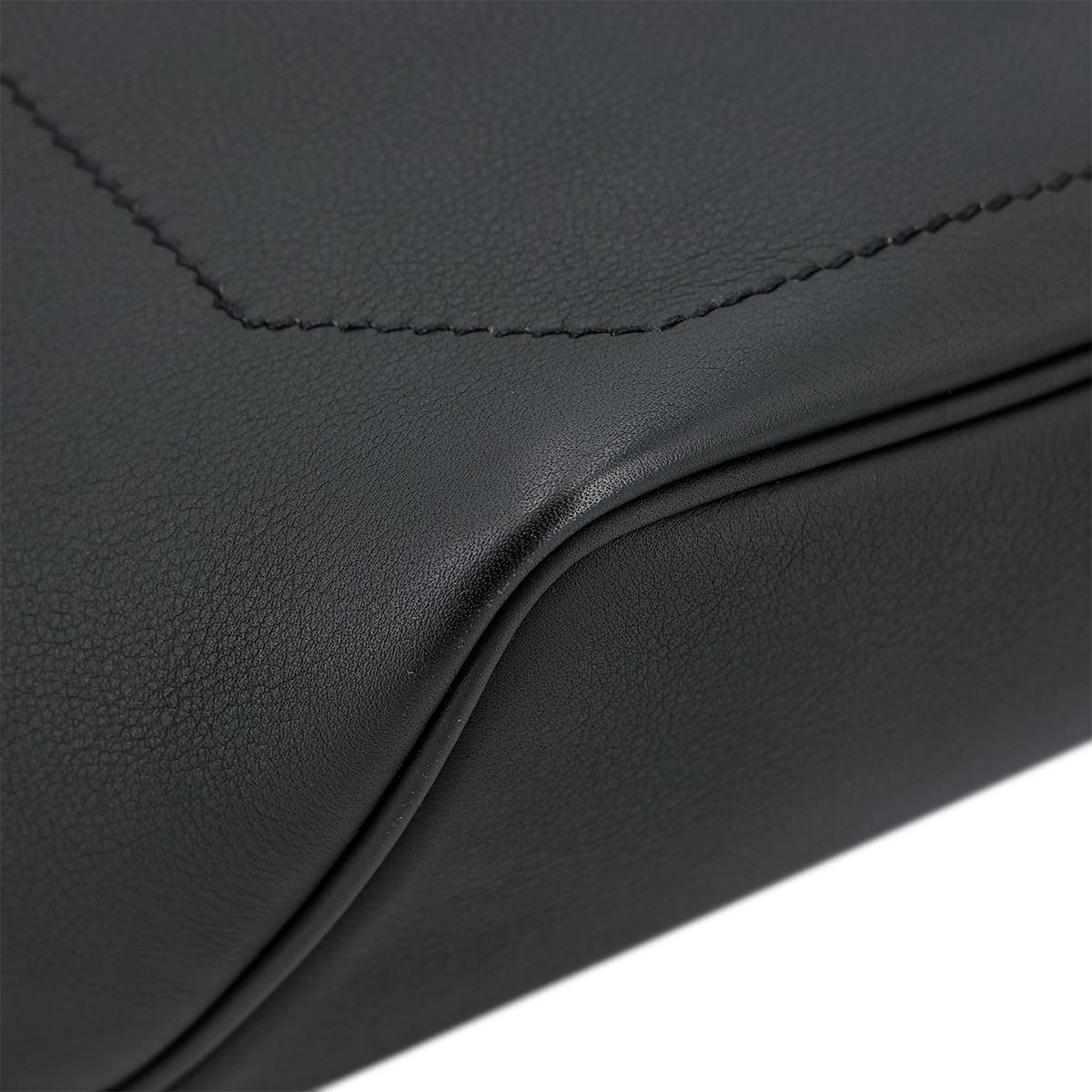HERMÈS Sac City Slide Cross GM shoulder bag in Plomb and Vert Cypress Evercolor leather with Palladium hardware - 11