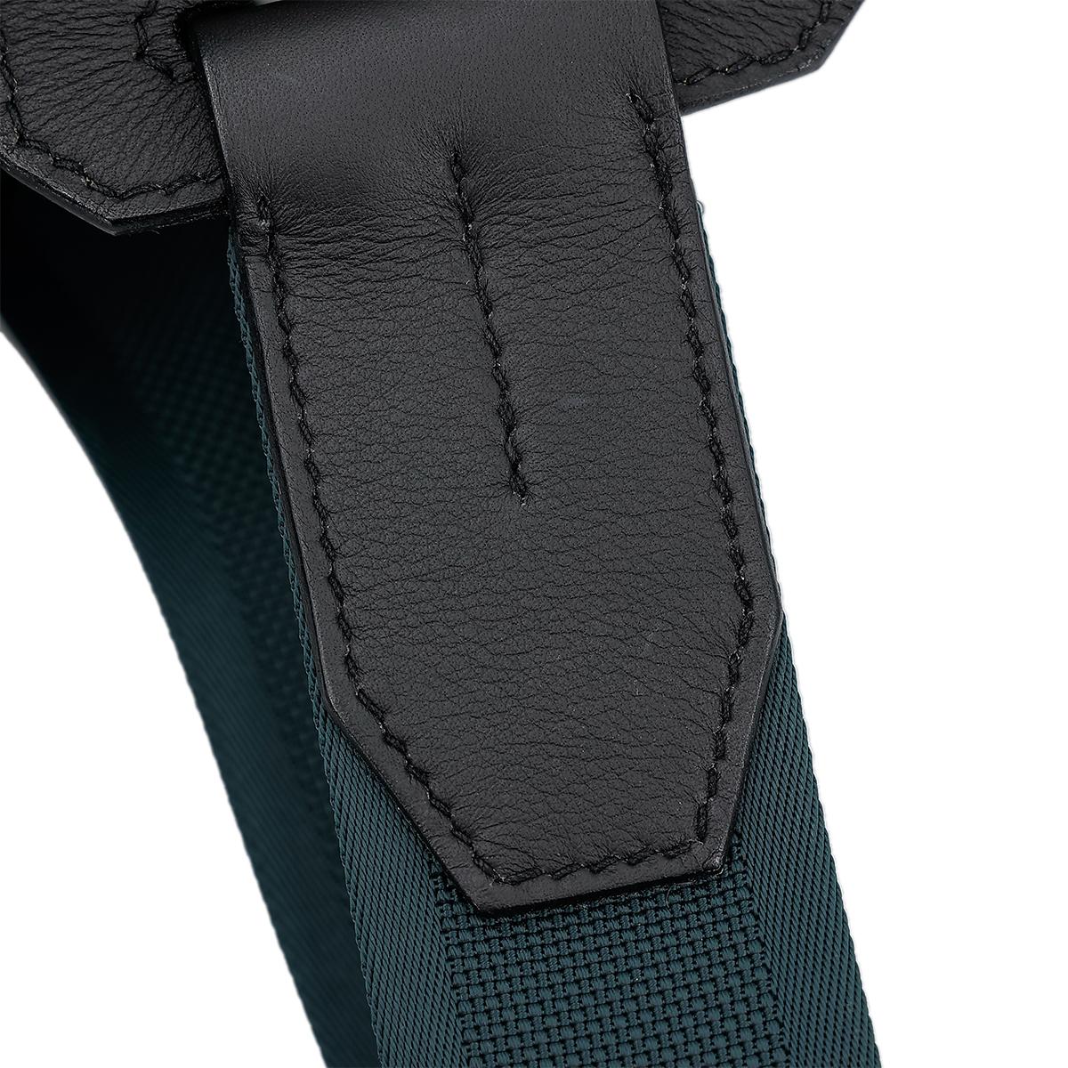HERMÈS Sac City Slide Cross GM shoulder bag in Plomb and Vert Cypress Evercolor leather with Palladium hardware - 9