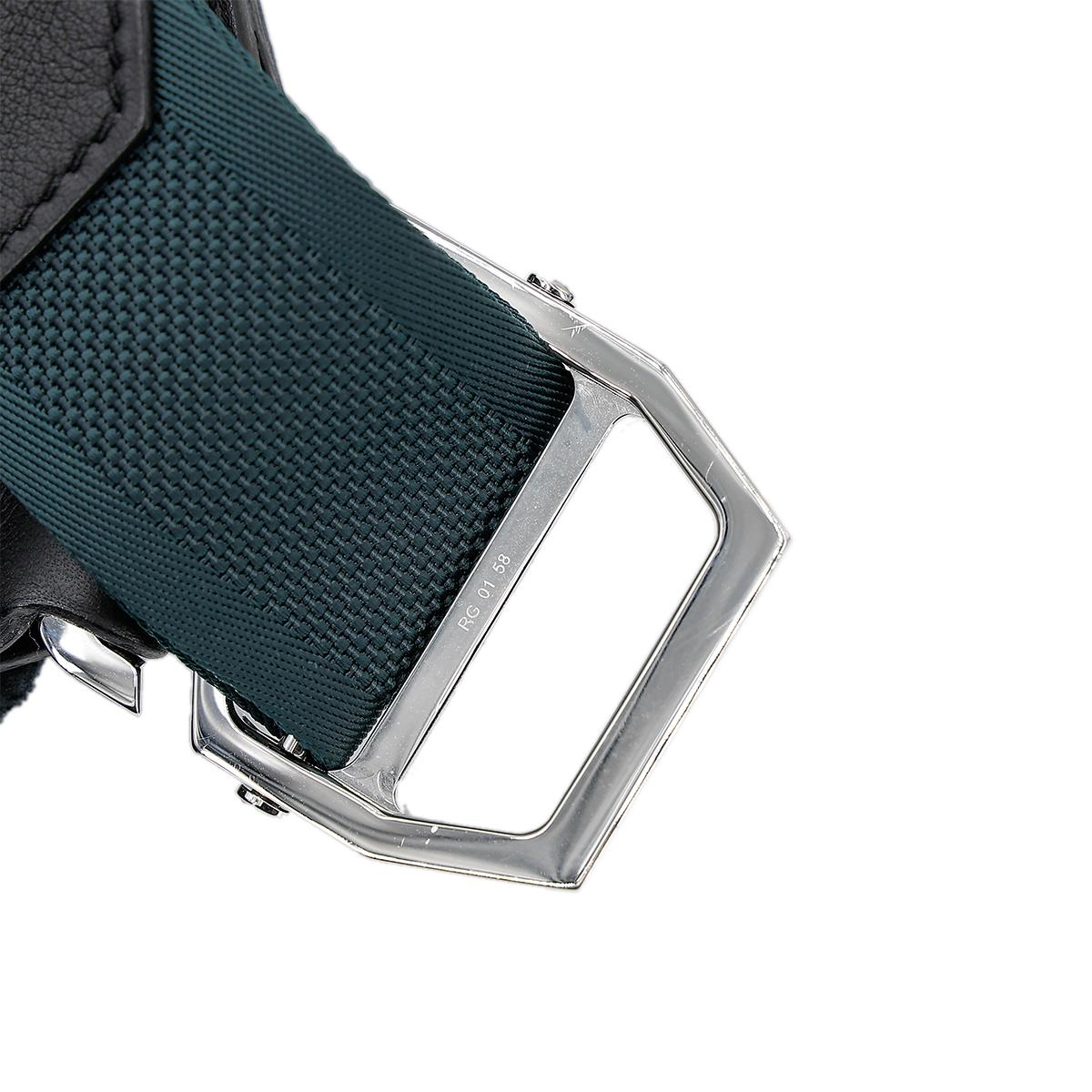 HERMÈS Sac City Slide Cross GM shoulder bag in Plomb and Vert Cypress Evercolor leather with Palladium hardware - 8