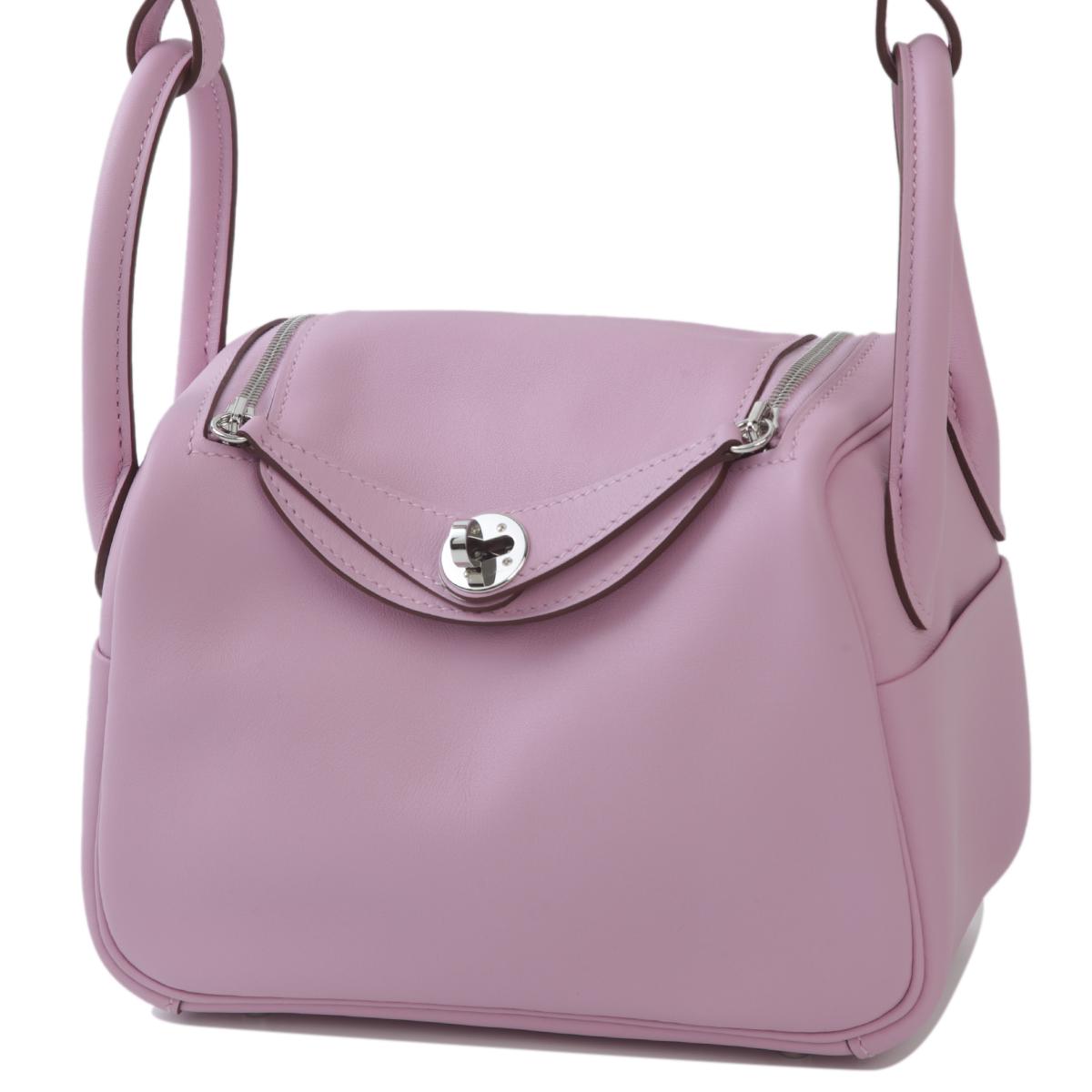 SA超美品 HERMÈS 爱马仕 Mini Lindy X9 锦葵紫 Mauve Sylvestre Swift牛皮 银扣 U刻 2022年 - 2