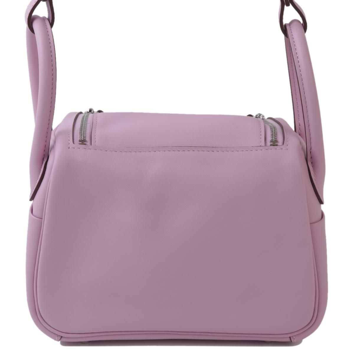 SA超美品 HERMÈS 爱马仕 Mini Lindy X9 锦葵紫 Mauve Sylvestre Swift牛皮 银扣 U刻 2022年 - 3
