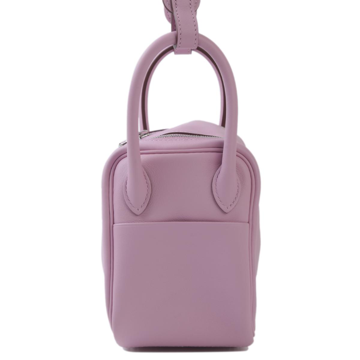 SA超美品 HERMÈS 爱马仕 Mini Lindy X9 锦葵紫 Mauve Sylvestre Swift牛皮 银扣 U刻 2022年 - 4