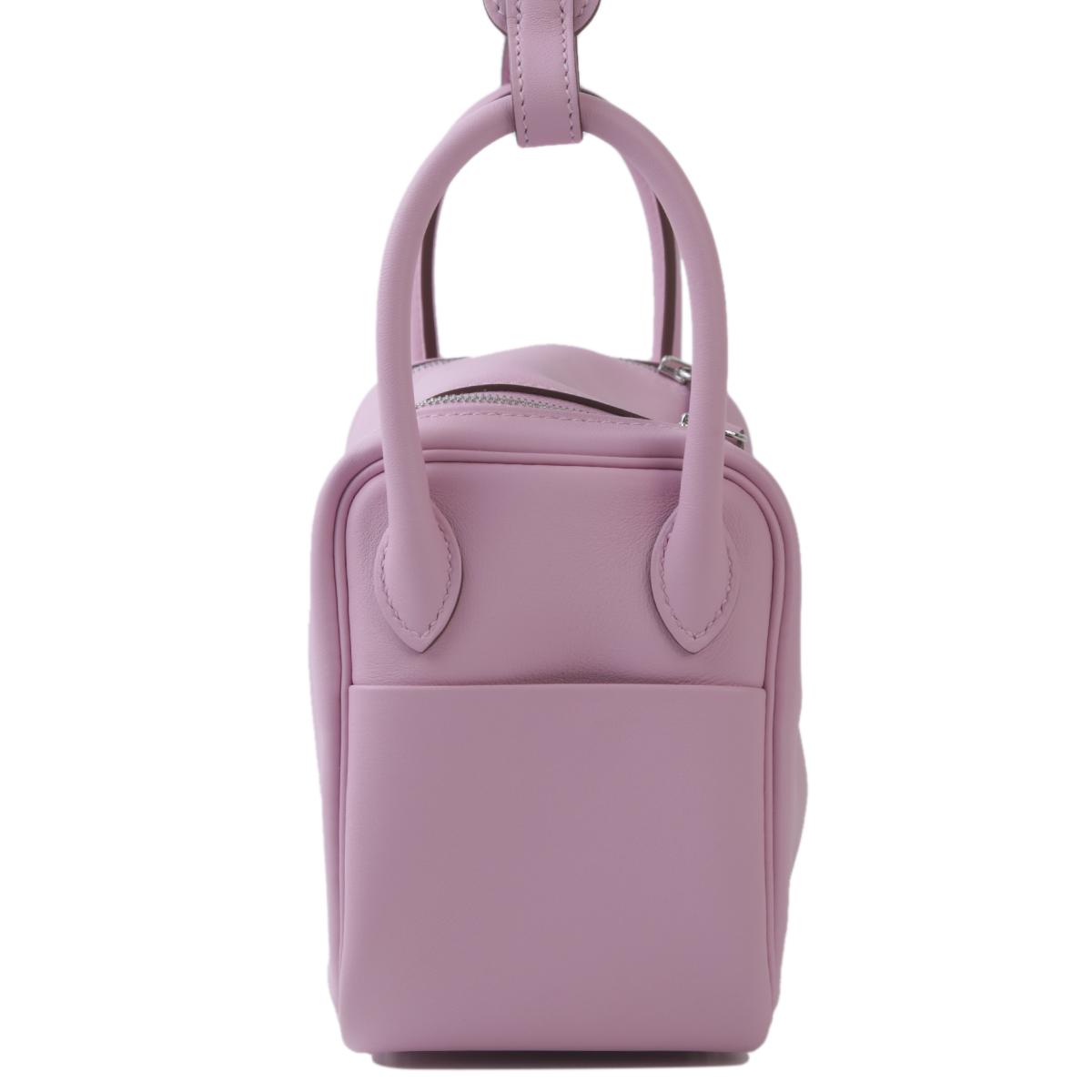 SA超美品 HERMÈS 爱马仕 Mini Lindy X9 锦葵紫 Mauve Sylvestre Swift牛皮 银扣 U刻 2022年 - 5