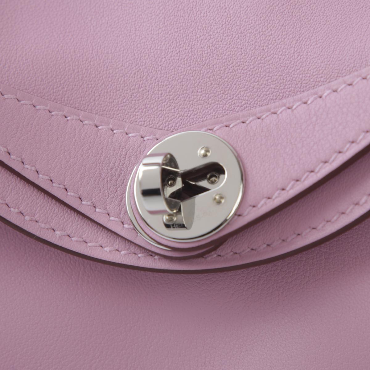 SA超美品 HERMÈS 爱马仕 Mini Lindy X9 锦葵紫 Mauve Sylvestre Swift牛皮 银扣 U刻 2022年 - 12