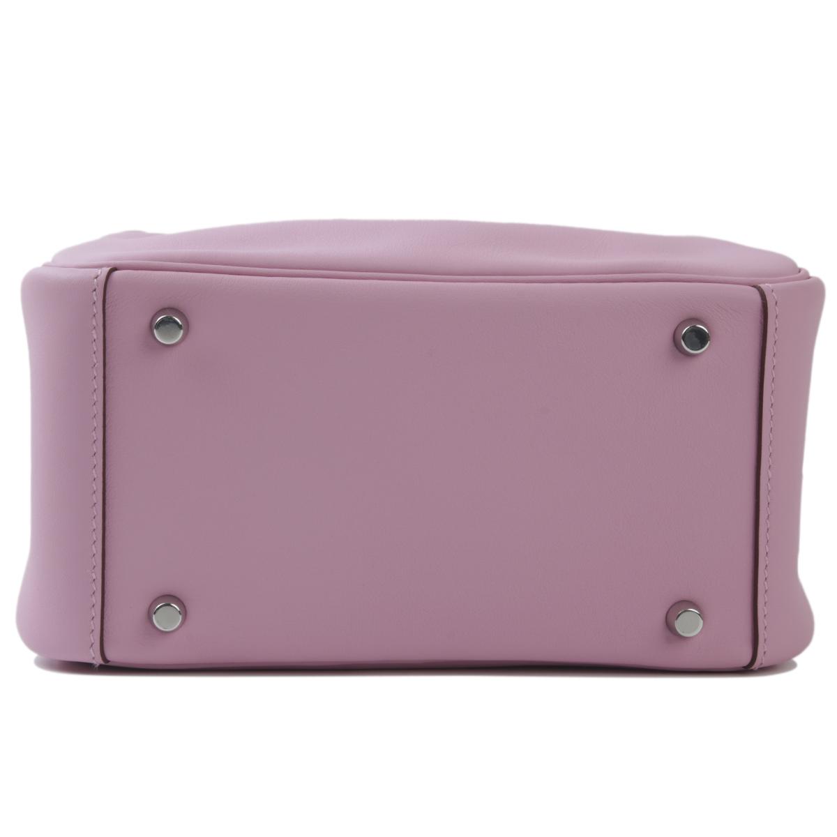 SA超美品 HERMÈS 爱马仕 Mini Lindy X9 锦葵紫 Mauve Sylvestre Swift牛皮 银扣 U刻 2022年 - 7