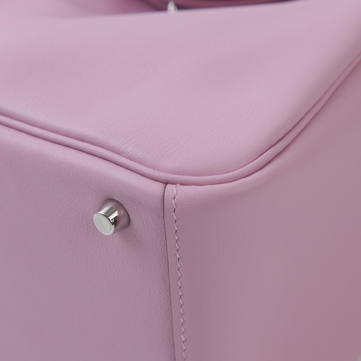 SA超美品 HERMÈS 爱马仕 Mini Lindy X9 锦葵紫 Mauve Sylvestre Swift牛皮 银扣 U刻 2022年 - 9