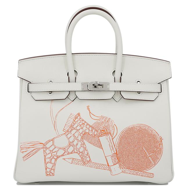 Birkin 25 In & Out White