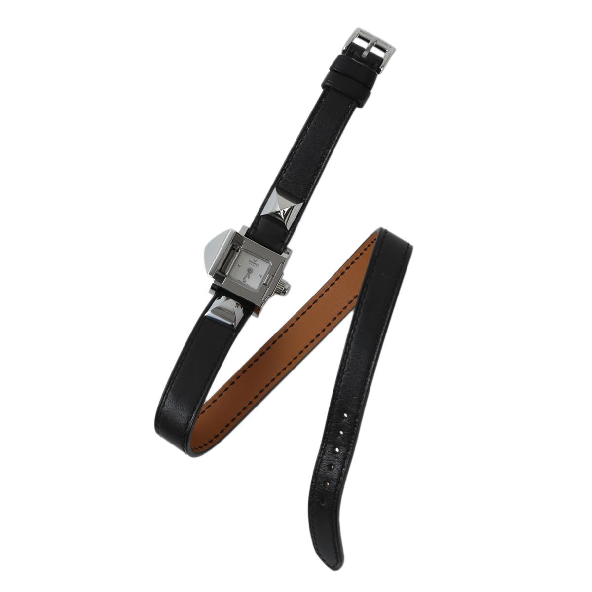 HERMÈS Medor double tour watch in Black with Palladium hardware - 1