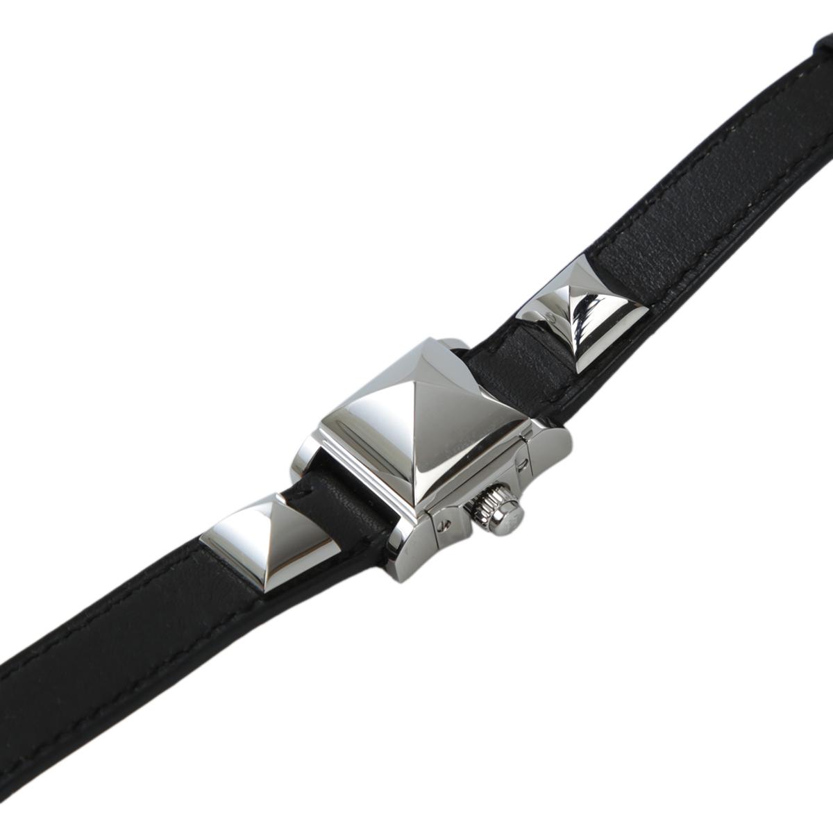 HERMÈS Medor double tour watch in Black with Palladium hardware - 5