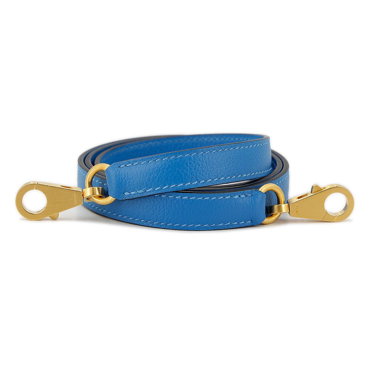 Excellent ( Rank SA ) HERMÈS Special Order Kelly 25 Bleu Hydra (T7) White (01) Evercolor Brushed Gold hardware D (2019) - 23