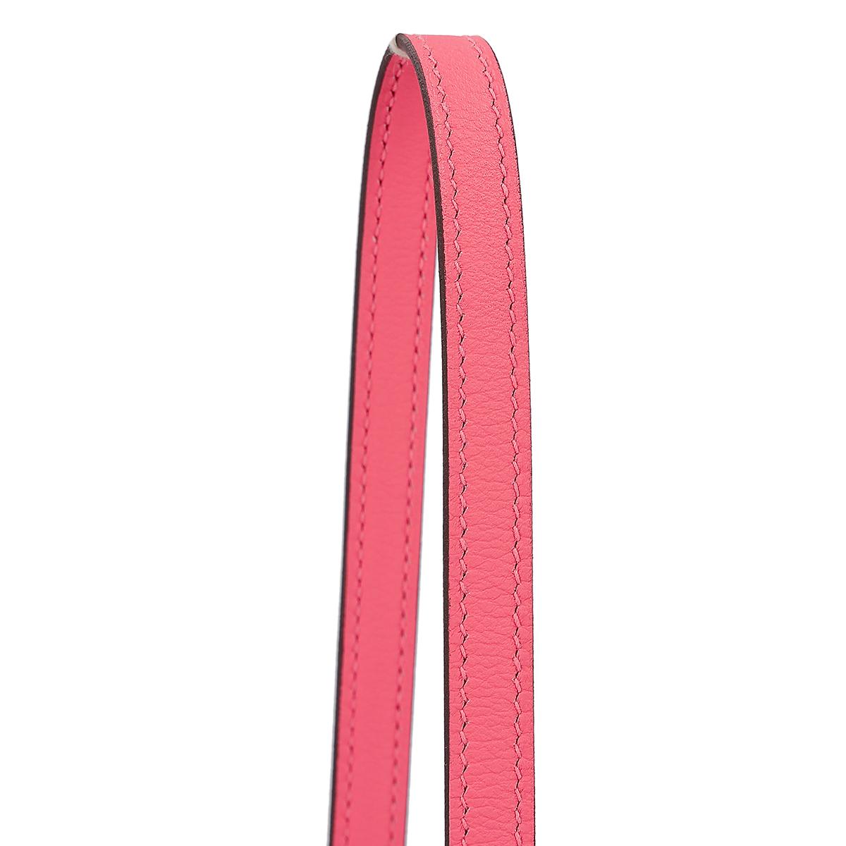HERMÈS Roulis Mini shoulder bag in Rose Azalee Evercolor leather with Palladium hardware - 6