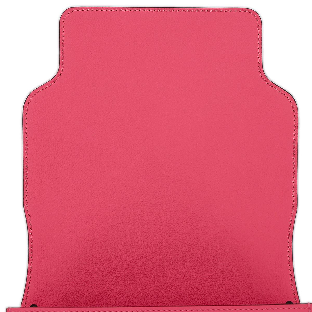 HERMÈS Roulis Mini shoulder bag in Rose Azalee Evercolor leather with Palladium hardware - 12