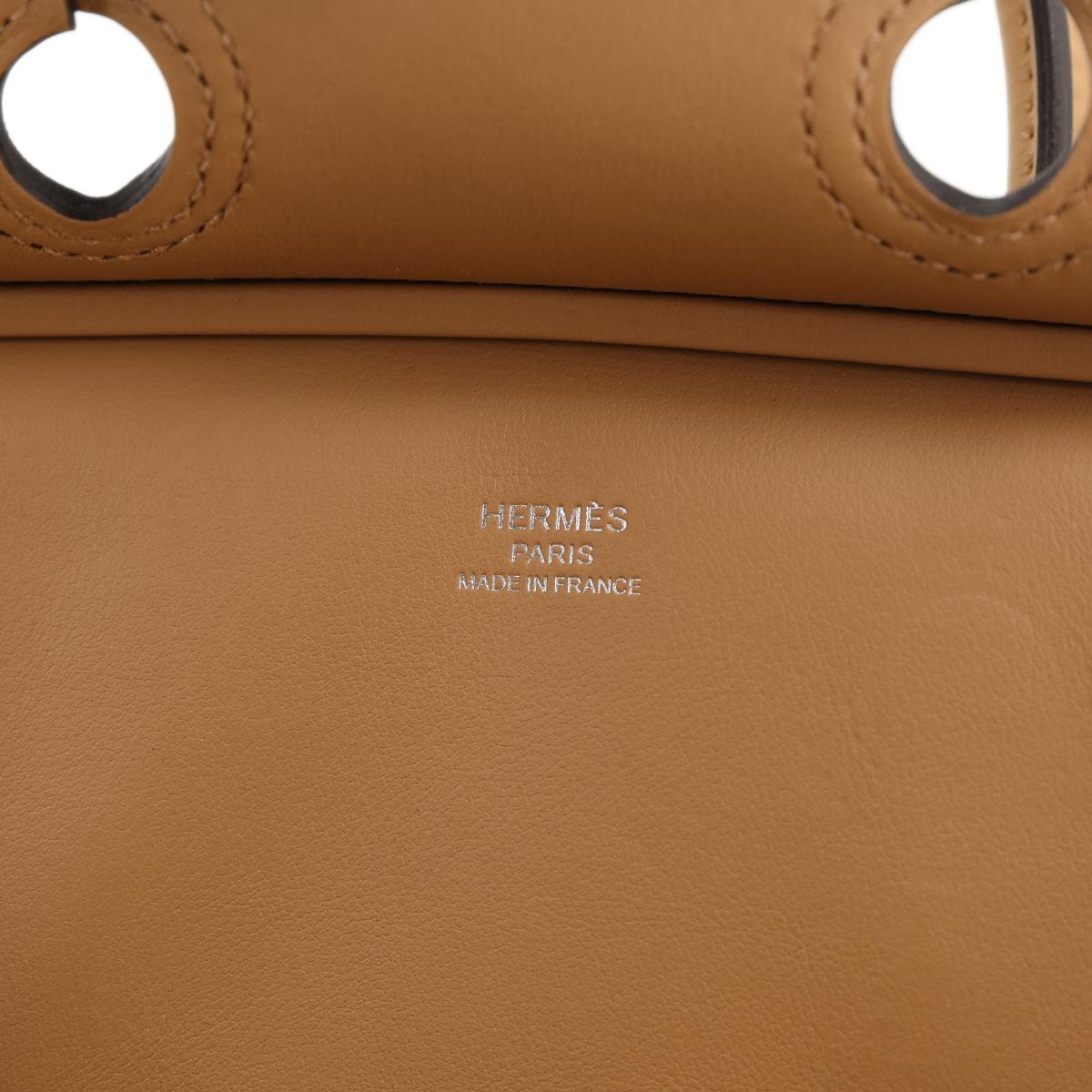 [未使用保存品] HERMÈS 愛馬仕 限量款 Birkin Cargo 25 手提包 9N Jaune Citron 糖果黃 0M Chai 奶茶色 Swift牛皮 帆布 銀扣 - 14