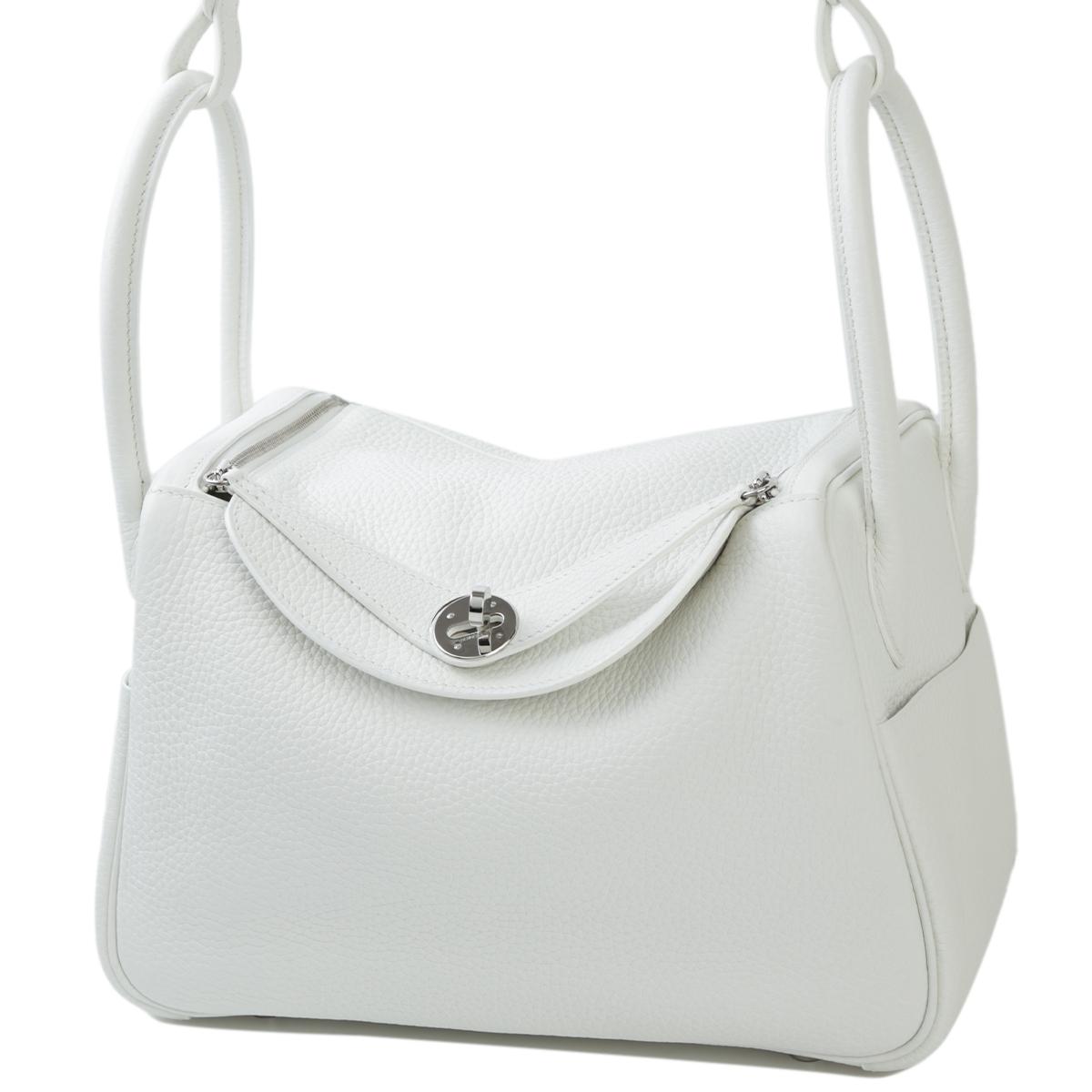 HERMÈS Lindy 26 shoulder bag in White Clemence leather with Palladium hardware - 2