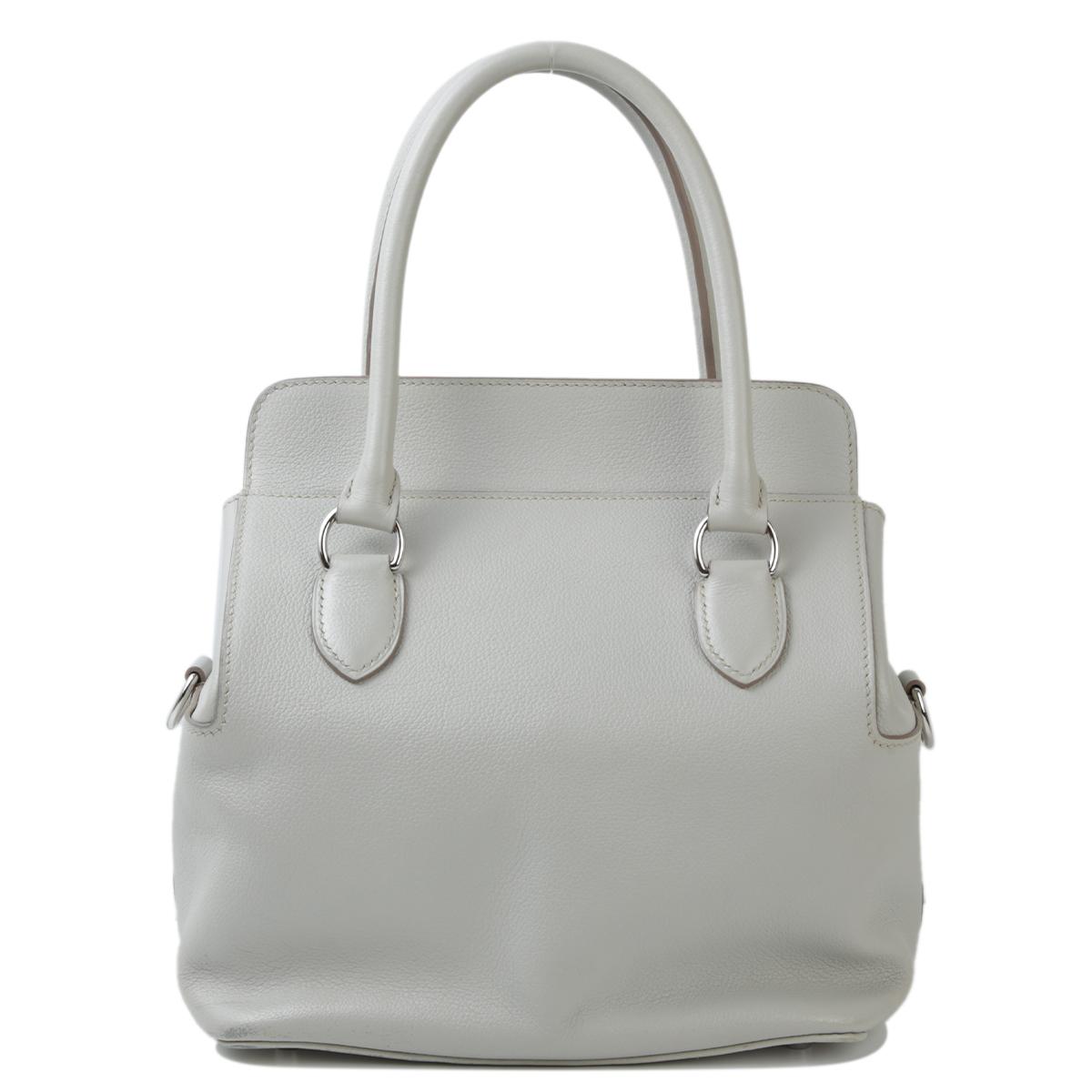 HERMÈS Toolbox 20 handbag in Pearl Gray Evercolor leather with Palladium hardware - 3