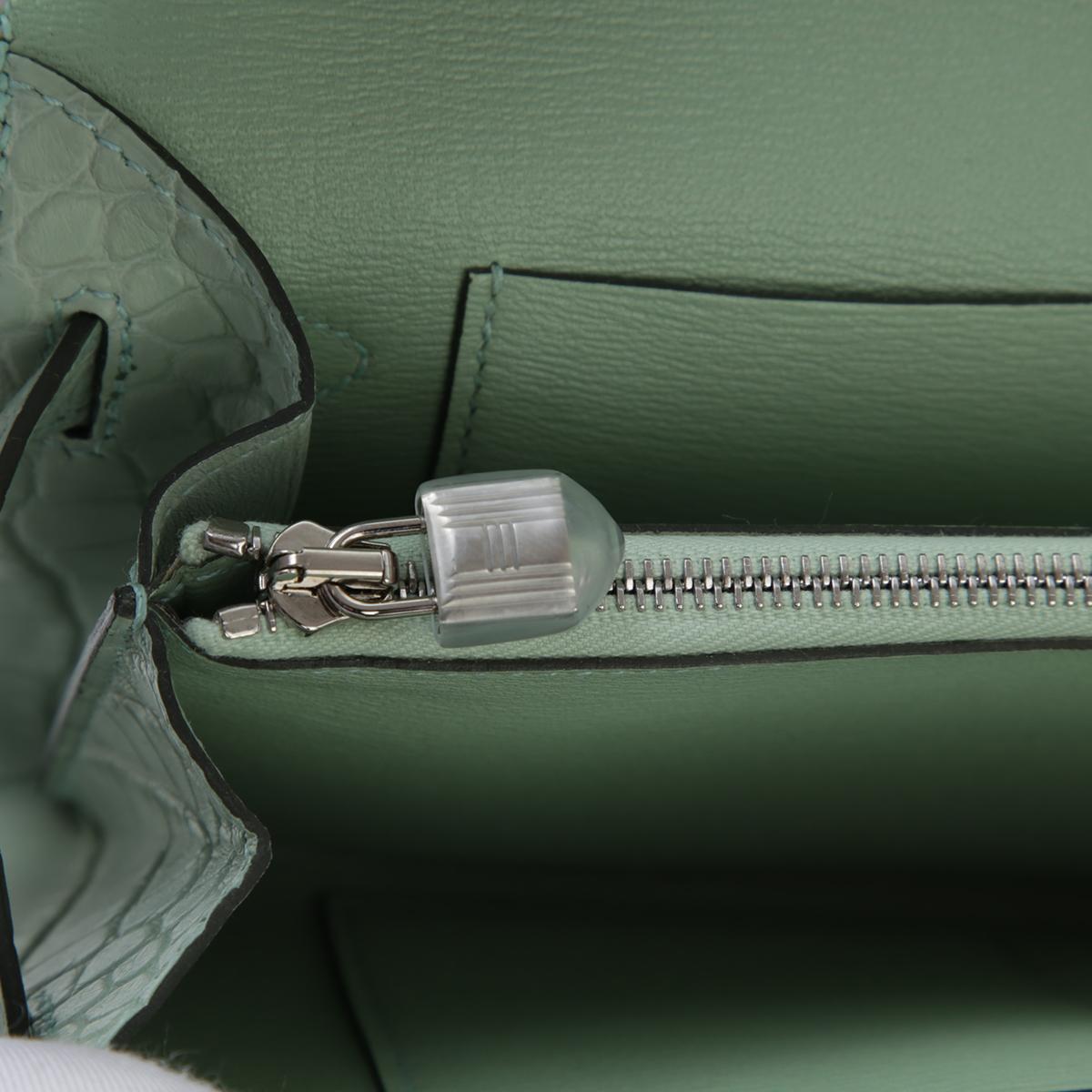 Unused ( Rank NS ) HERMÈS Kelly To Go Vert d’Eau (6U) Alligator Palladium hardware B (2023) - 15