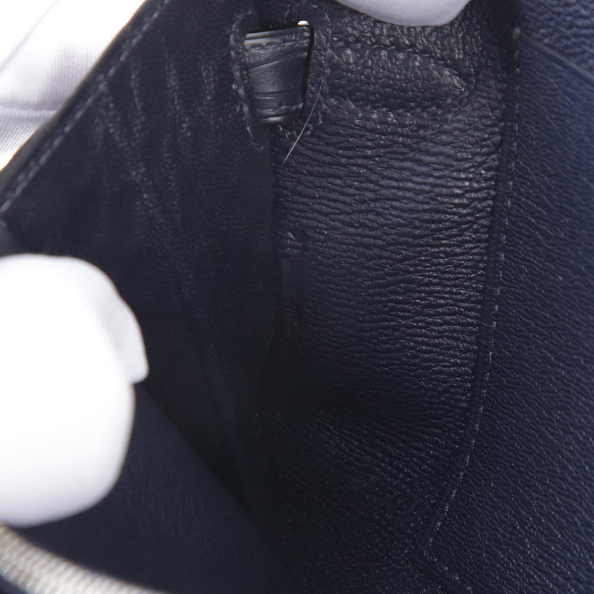 [中古] HERMÈS 愛馬仕 短吻鱷 Kelly To Go 錢包 76 Bleu Indigo 深藍 銀扣 - 19