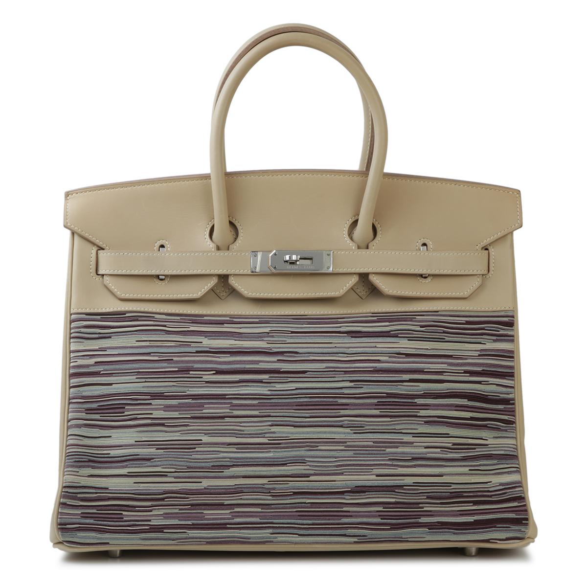 HERMÈS Limited Edition Birkin 35 handbag in Multi-color Vibrato goatskin and Box calfskin with Palladium hardware - 1
