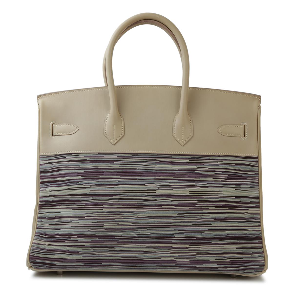 HERMÈS Limited Edition Birkin 35 handbag in Multi-color Vibrato goatskin and Box calfskin with Palladium hardware - 3