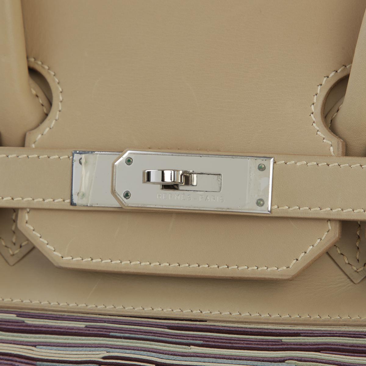 HERMÈS Limited Edition Birkin 35 handbag in Multi-color Vibrato goatskin and Box calfskin with Palladium hardware - 12