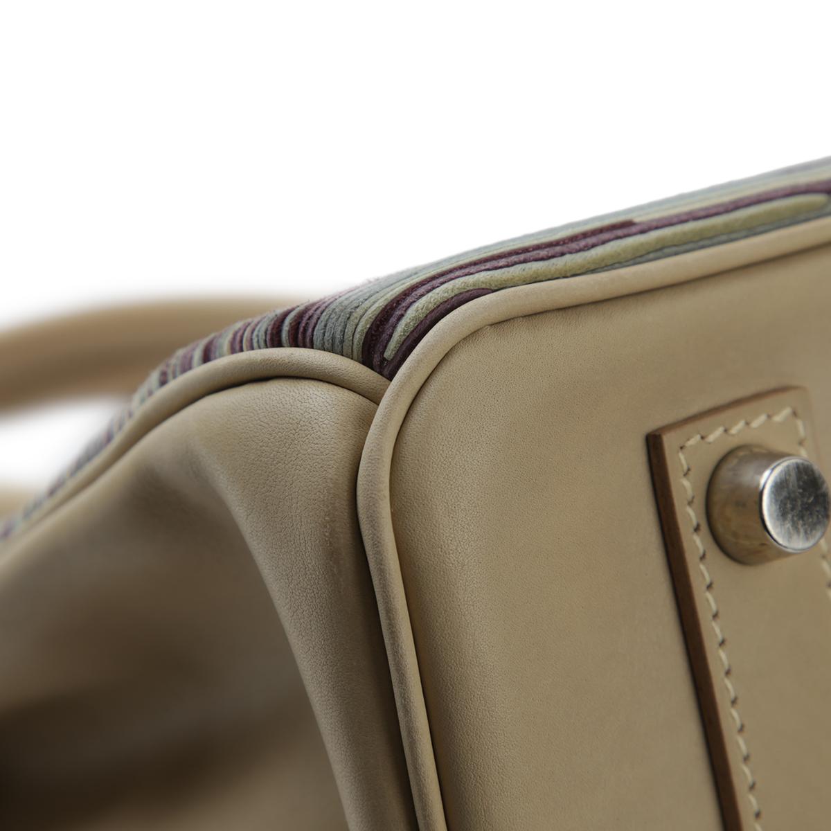HERMÈS Limited Edition Birkin 35 handbag in Multi-color Vibrato goatskin and Box calfskin with Palladium hardware - 10