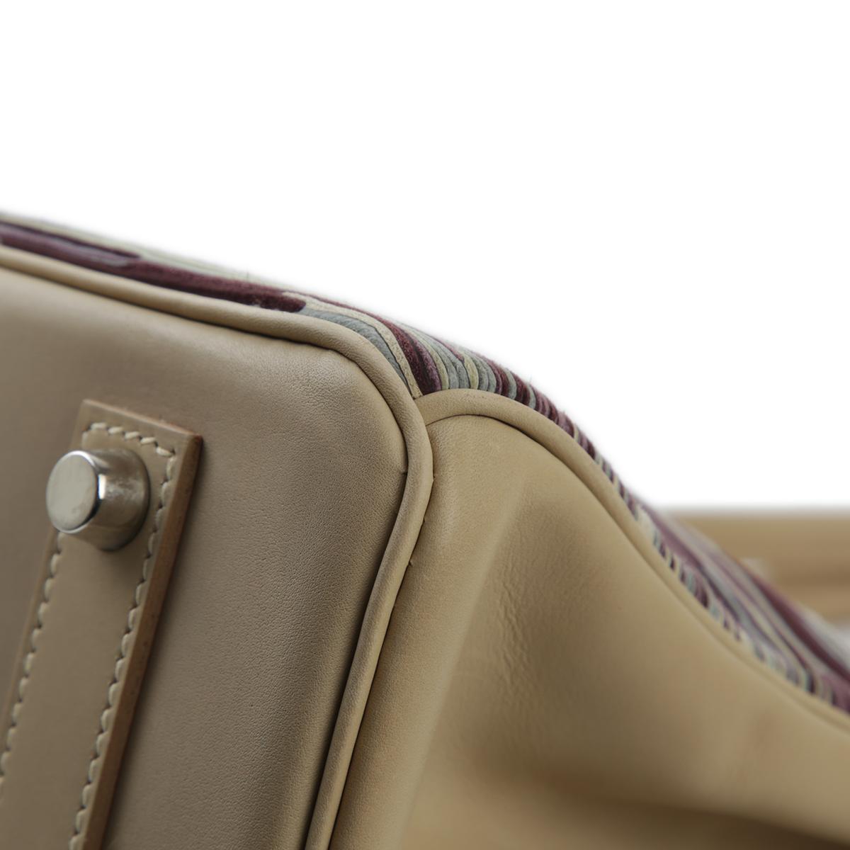 HERMÈS Limited Edition Birkin 35 handbag in Multi-color Vibrato goatskin and Box calfskin with Palladium hardware - 9
