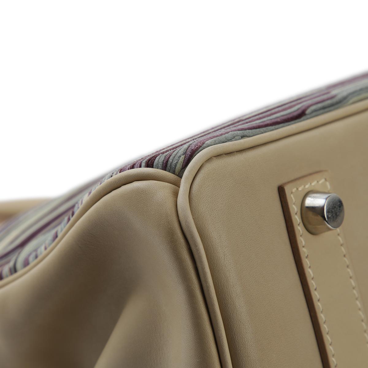 HERMÈS Limited Edition Birkin 35 handbag in Multi-color Vibrato goatskin and Box calfskin with Palladium hardware - 8