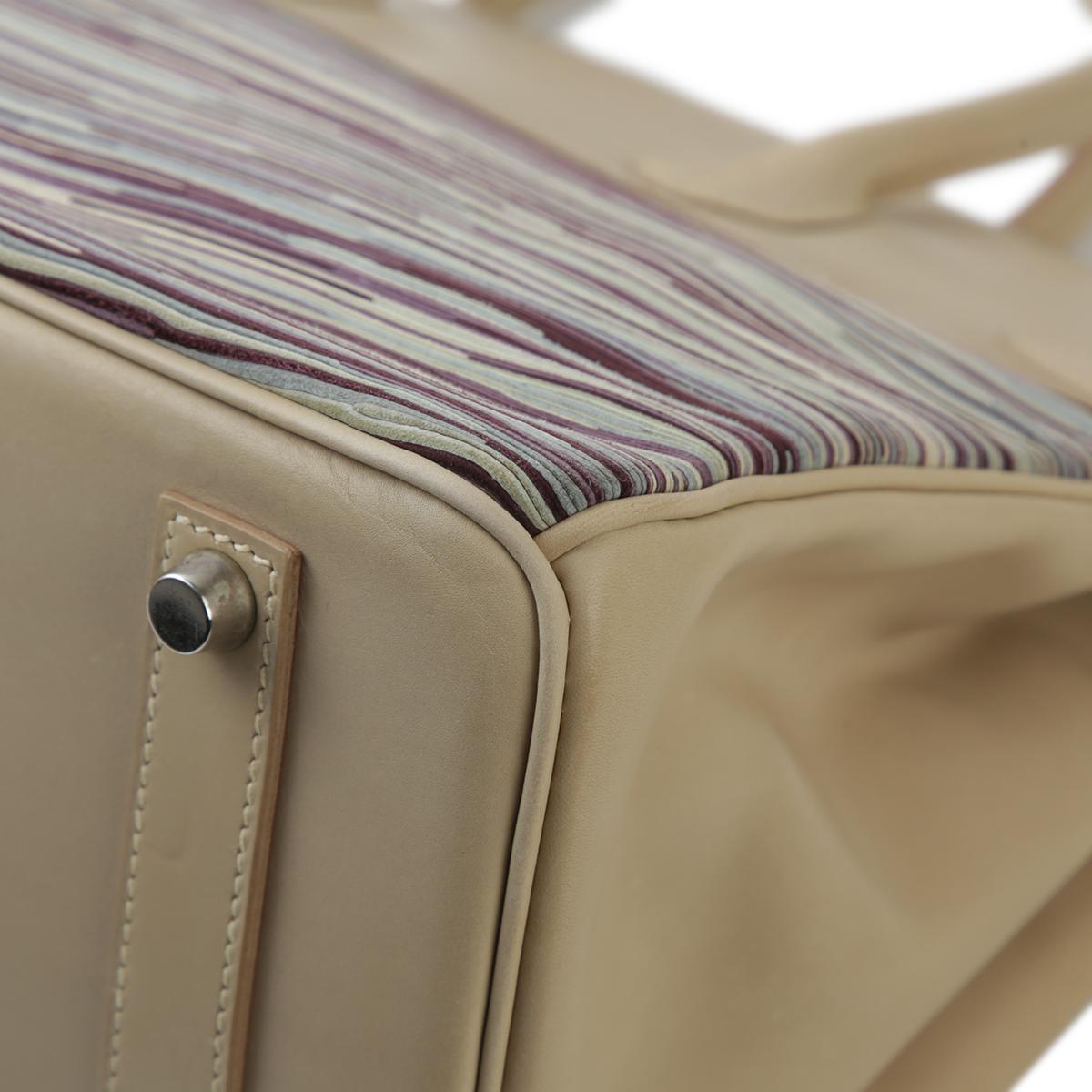 HERMÈS Limited Edition Birkin 35 handbag in Multi-color Vibrato goatskin and Box calfskin with Palladium hardware - 11