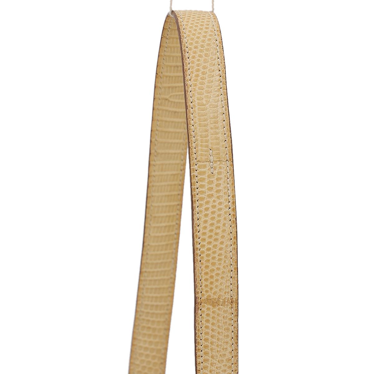 HERMÈS Lizard Constance 23 shoulder bag in Beige with Gold hardware - 7