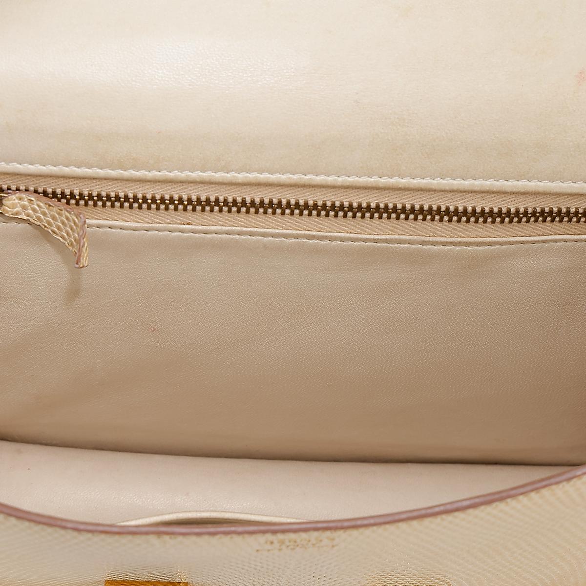HERMÈS Lizard Constance 23 shoulder bag in Beige with Gold hardware - 23