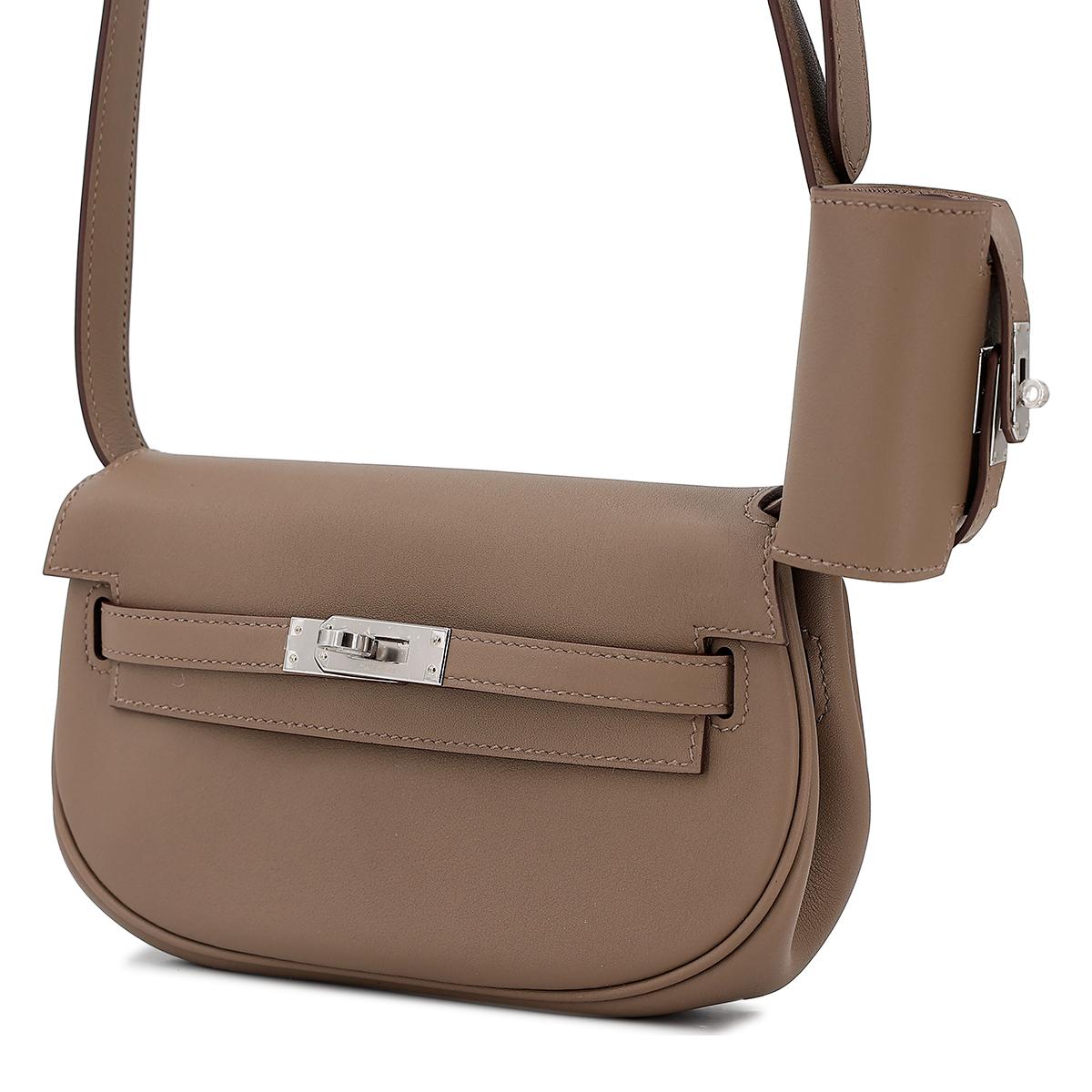 Brand New ( Rank N ) HERMÈS Kelly Moove Etoupe (18) Swift Palladium hardware W (2024) - 2