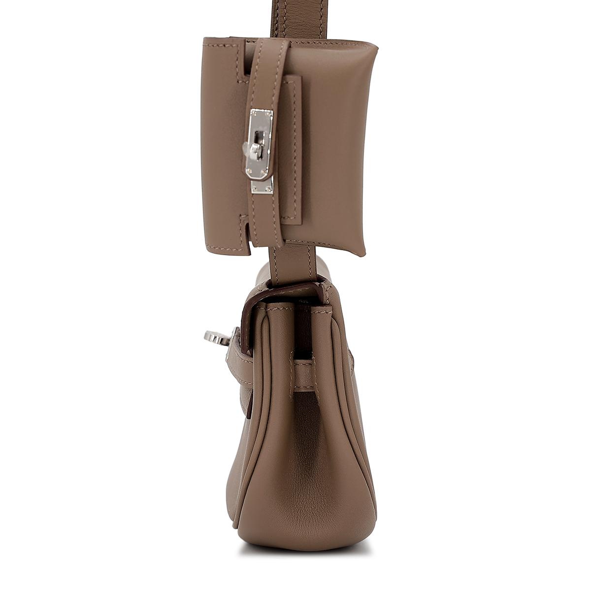 Brand New ( Rank N ) HERMÈS Kelly Moove Etoupe (18) Swift Palladium hardware W (2024) - 4