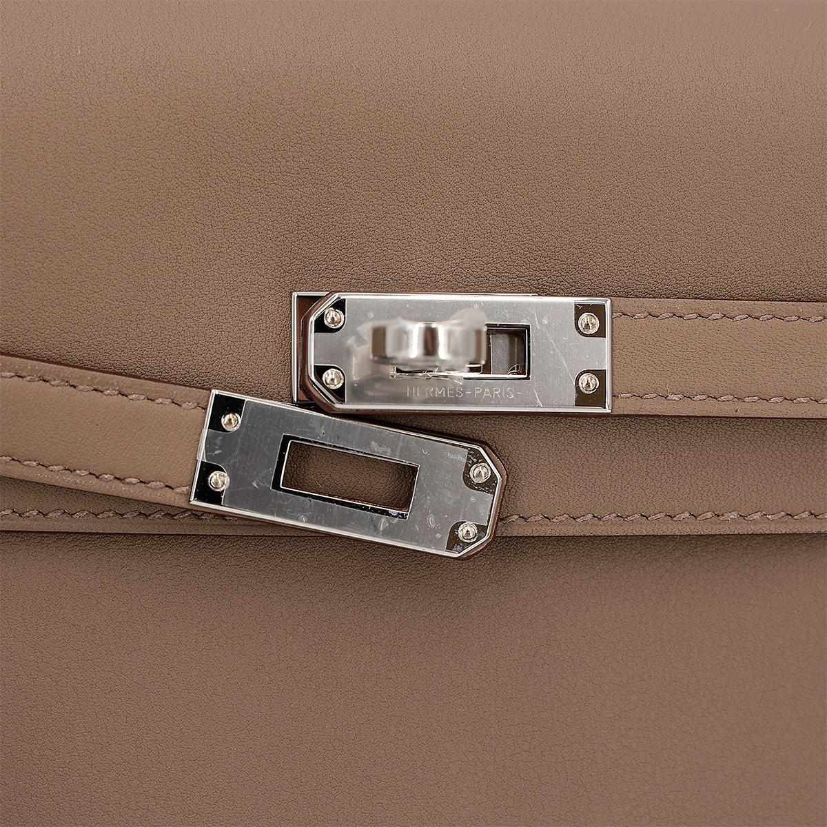 Brand New ( Rank N ) HERMÈS Kelly Moove Etoupe (18) Swift Palladium hardware W (2024) - 13