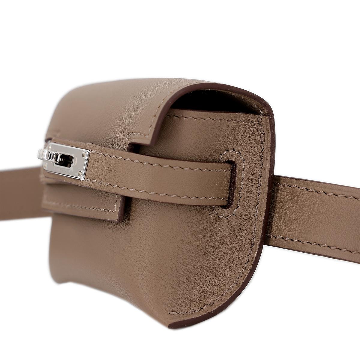 Brand New ( Rank N ) HERMÈS Kelly Moove Etoupe (18) Swift Palladium hardware W (2024) - 22