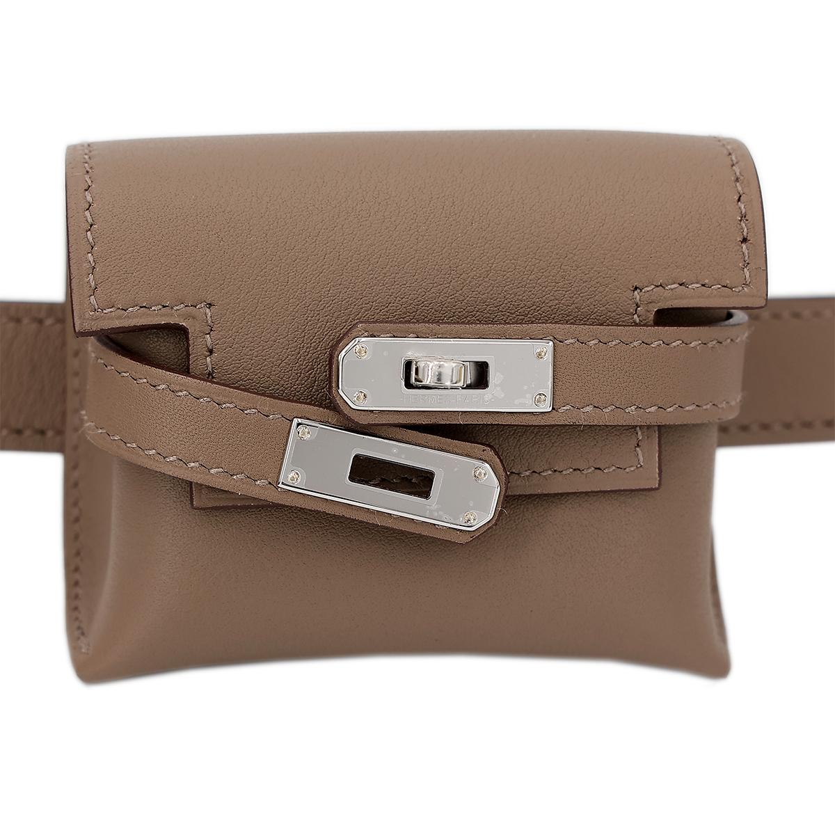 Brand New ( Rank N ) HERMÈS Kelly Moove Etoupe (18) Swift Palladium hardware W (2024) - 23